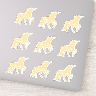 Gepersonaliseerde Unicorn set van 9 Die Cut Sticke Sticker