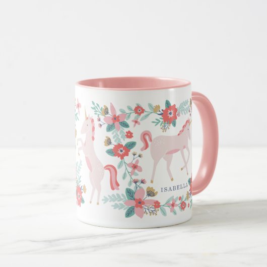 Gepersonaliseerde Unicorn-velden Mok (Voorkant rechts)