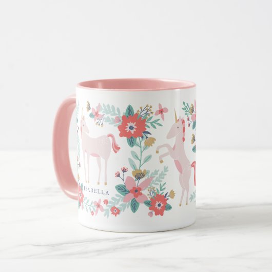 Gepersonaliseerde Unicorn-velden Mok (Voorkant links)