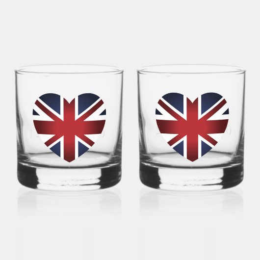 Gepersonaliseerde unie jack bruiloft bril whisky glas (Voorkant)