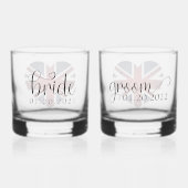 Gepersonaliseerde unie jack bruiloft partij bril whisky glas (Achterkant)