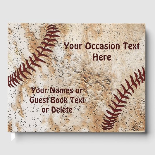 Gepersonaliseerde unieke Baseball Guest Book Gastenboek (Voorkant)