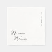 Gepersonaliseerde unieke kalligrafie Mr & Mrs Wedd Servet (Voorkant)