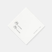 Gepersonaliseerde unieke kalligrafie Mr & Mrs Wedd Servet (Hoek)