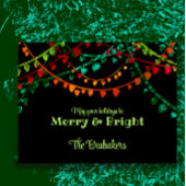 Gepersonaliseerde unieke kleurrijke kerstverlichti feestdagenkaart