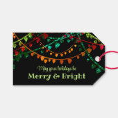 Gepersonaliseerde unieke kleurrijke leuke kerstver cadeaulabel (Voorkant (Horizontaal))