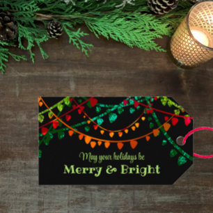 Gepersonaliseerde unieke kleurrijke leuke kerstver cadeaulabel