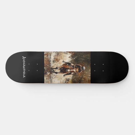 Gepersonaliseerde unieke Paardenliefhebber Design  Persoonlijk Skateboard (Horizontaal)