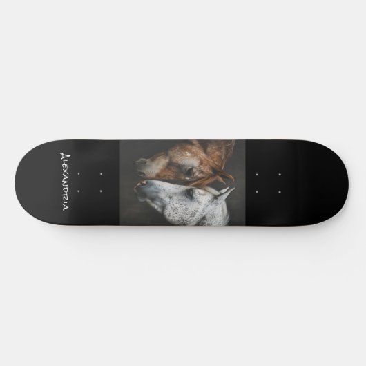 Gepersonaliseerde unieke Paardenliefhebber Design  Persoonlijk Skateboard (Horizontaal)