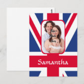 Gepersonaliseerde union jack briefkaart (Voorkant / Achterkant)