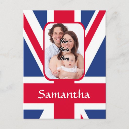 Gepersonaliseerde union jack briefkaart (Voorkant)