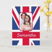 Gepersonaliseerde union jack kaart (Gele Bloem)