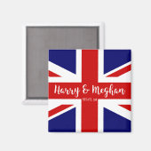 Gepersonaliseerde Union Jack | Koninklijke bruilof Magneet (Voorkant / Achterkant)