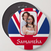 Gepersonaliseerde union jack ronde button 6,0 cm (Voorkant /achterkant)