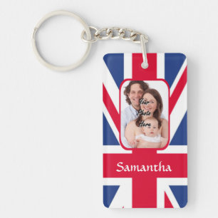 Gepersonaliseerde union jack sleutelhanger