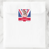 Gepersonaliseerde union jack vierkante sticker (Tas)