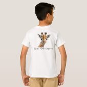 Gepersonaliseerde Unisex Giraffe T-shirt voor kind (Achterkant volledig)