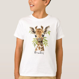 Gepersonaliseerde Unisex Giraffe T-shirt voor kind