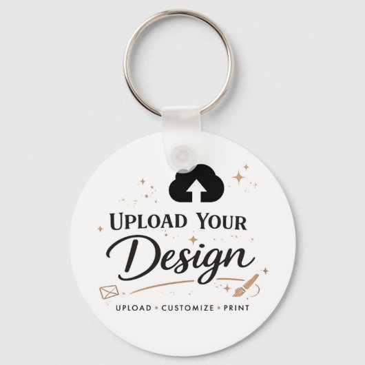 Gepersonaliseerde Upload Uw Ontwerp Logo Sleutelhanger (Voorkant)