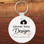Gepersonaliseerde Upload Uw Ontwerp Logo Sleutelhanger (Voorkant)