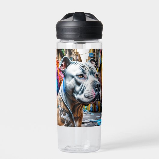 Gepersonaliseerde Urban Graffiti Street Art Pitbul Waterfles (Voorkant)
