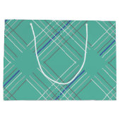 Gepersonaliseerde Urban Green Blue Tartan Groot Cadeauzakje (Achterkant)