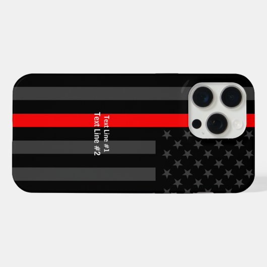 Gepersonaliseerde US Flag Thin Red Line Symbolic o iPhone Hoesje (Achterkant horizontaal)