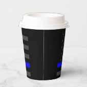 Gepersonaliseerde US Thin Blue Line 2 regels tekst Papieren Bekers (Rechts)