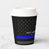 Gepersonaliseerde US Thin Blue Line 2 regels tekst Papieren Bekers (Voorkant)