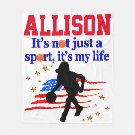 GEPERSONALISEERDE USA BASKETBAL FLEECE DEKEN