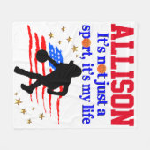 GEPERSONALISEERDE USA BASKETBAL FLEECE DEKEN (Voorkant (Horizontaal))