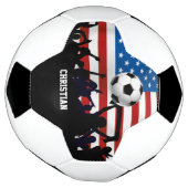 Gepersonaliseerde USA Flag Football en Voetbal Fan (Gedraaid)