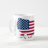 Gepersonaliseerde USA Flag Map Naturalized Citizen Koffiemok (Voorkant links)