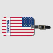 Gepersonaliseerde USA Flag Stars and Stripes Bagagelabel (Voorkant (horizontaal))
