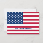 Gepersonaliseerde USA Flag Stars and Stripes Bedankkaart (Voorkant)