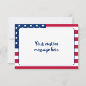 Gepersonaliseerde USA Flag Stars and Stripes Bedankkaart (Achterkant)