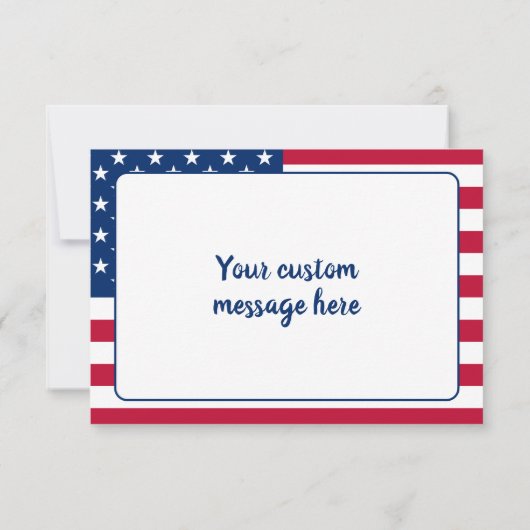 Gepersonaliseerde USA Flag Stars and Stripes Bedankkaart (Achterkant)