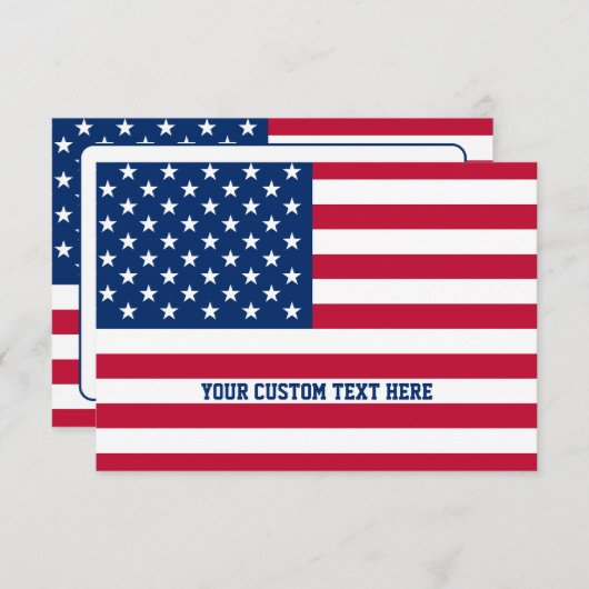 Gepersonaliseerde USA Flag Stars and Stripes Bedankkaart (Voorkant / Achterkant)