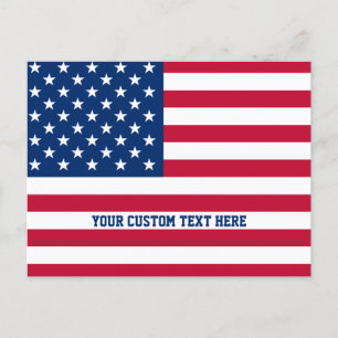Gepersonaliseerde USA Flag Stars and Stripes Briefkaart