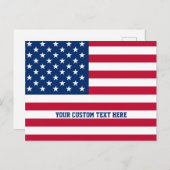 Gepersonaliseerde USA Flag Stars and Stripes Briefkaart (Voorkant / Achterkant)