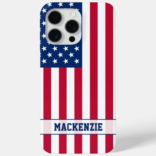Gepersonaliseerde USA Flag Stars and Stripes Case-Mate iPhone Case (Achterkant)