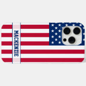 Gepersonaliseerde USA Flag Stars and Stripes Case-Mate iPhone Case (Achterkant (horizontaal))