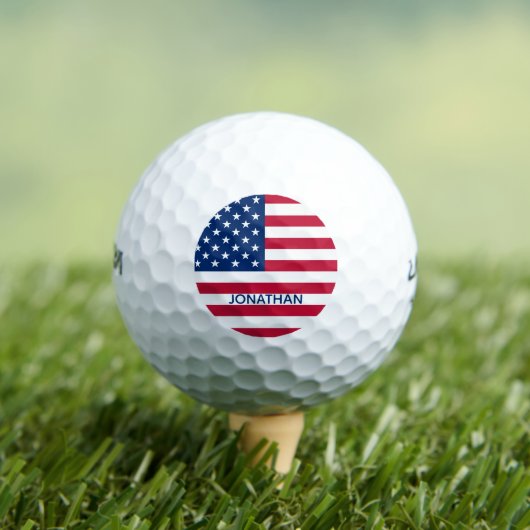 Gepersonaliseerde USA Flag Stars and Stripes Golfballen (Insitu Shirt)