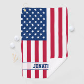 Gepersonaliseerde USA Flag Stars and Stripes Golfhanddoek (Insitu)