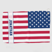 Gepersonaliseerde USA Flag Stars and Stripes Golfhanddoek (Horizontaal)