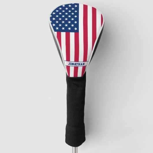 Gepersonaliseerde USA Flag Stars and Stripes Golfheadcover (Voorkant)