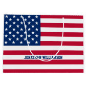 Gepersonaliseerde USA Flag Stars and Stripes Groot Cadeauzakje (Achterkant)