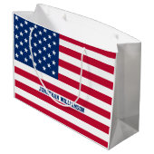 Gepersonaliseerde USA Flag Stars and Stripes Groot Cadeauzakje (Achterkant Gekanteld)