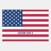 Gepersonaliseerde USA Flag Stars and Stripes Inpakpapier Vel (Voorkant 2)