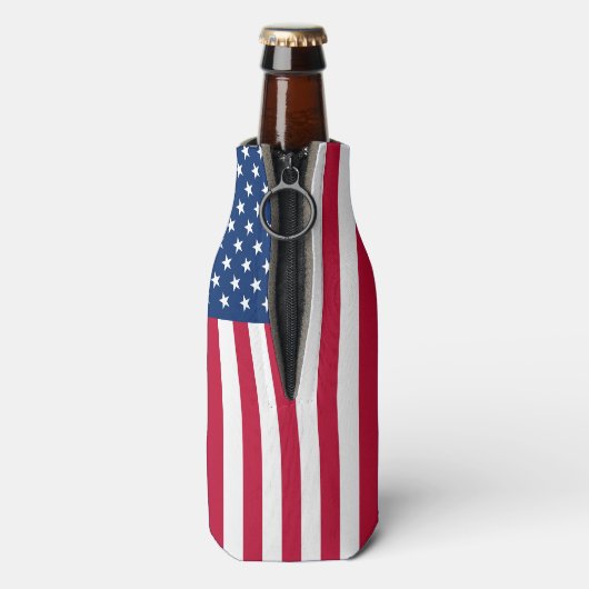 Gepersonaliseerde USA Flag Stars and Stripes Koelb Flesjeskoeler (Fles Achterkant)